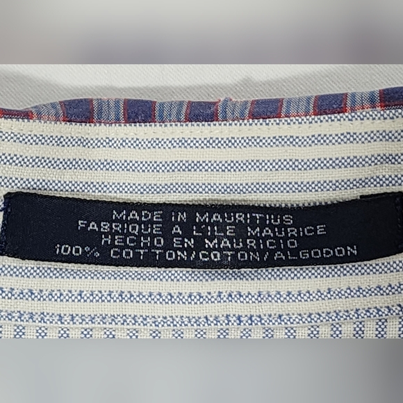 VINTAGE Tommy Hilfiger  Casual Button Up Men's Short Sleeve Shirt Large Purple - Picture 12 of 13